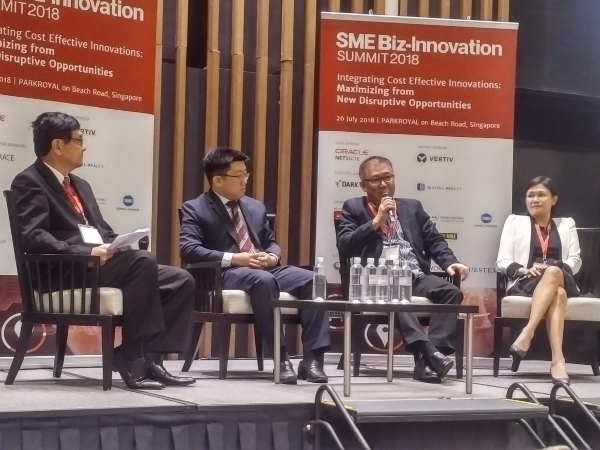 Mr Alan Chua speaking at the SME Biz-Innovation Summit 2018